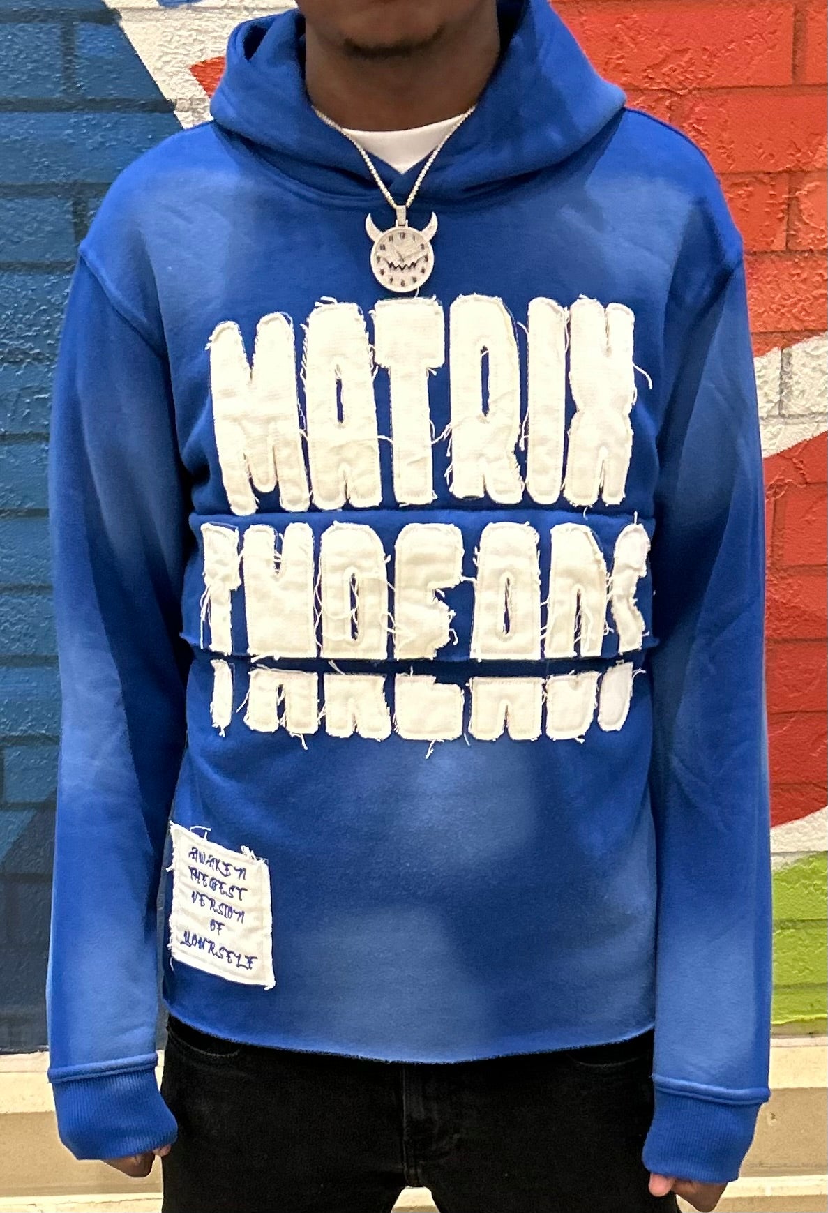 Signature Matrix Threads Hoodie-Racer Blue