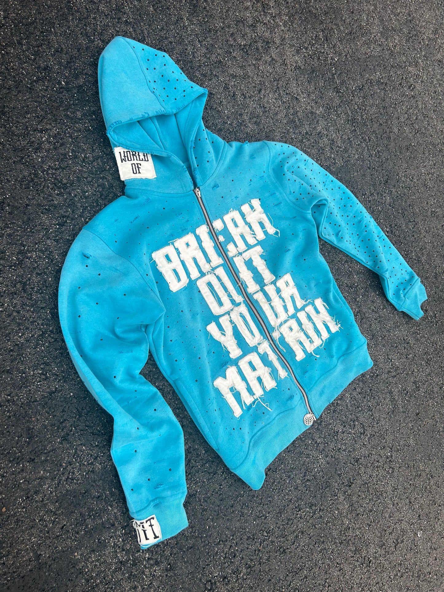 BOYM RHINESTONE ZIP-UP (Baby Blue)