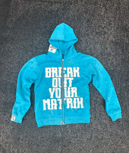 BOYM RHINESTONE ZIP-UP (Baby Blue)